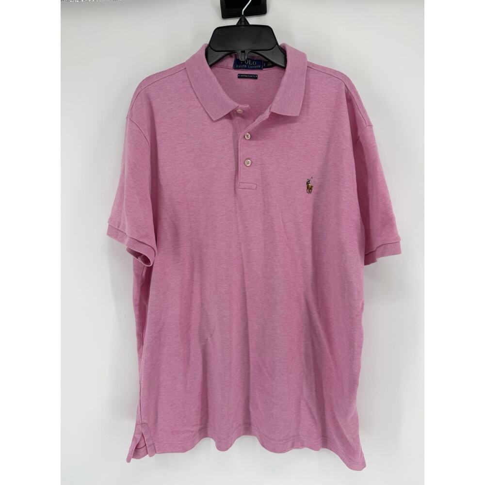 Polo Ralph Lauren - Custom Slim Fit - Light Pink Cotton Polo Shirt - Large